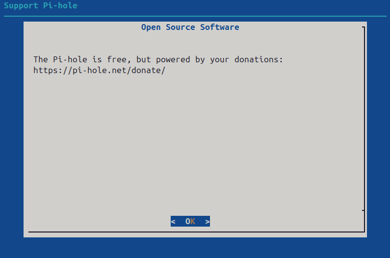 A slide from the Pi-hole installation wizard.