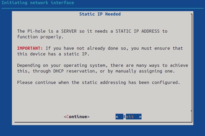 A slide from the Pi-hole installation wizard.