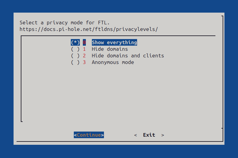 A slide from the Pi-hole installation wizard.